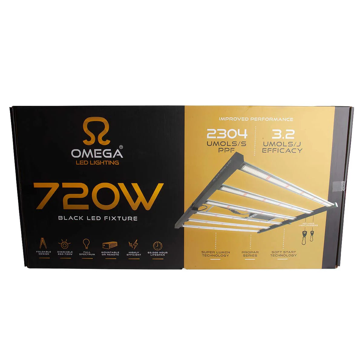 Omega 720W LED Grow Light with Ballast – Full Spectrum, High Efficiency